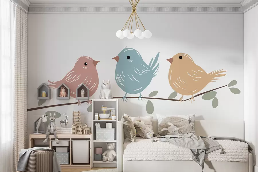 murales de pared Pájaros en una rama w05099