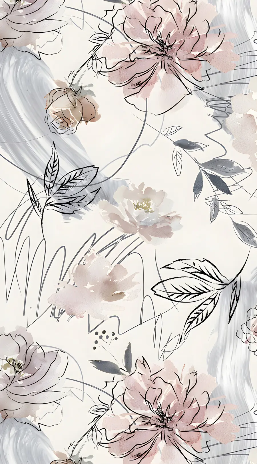 murales de pared Flores de acuarela u71515