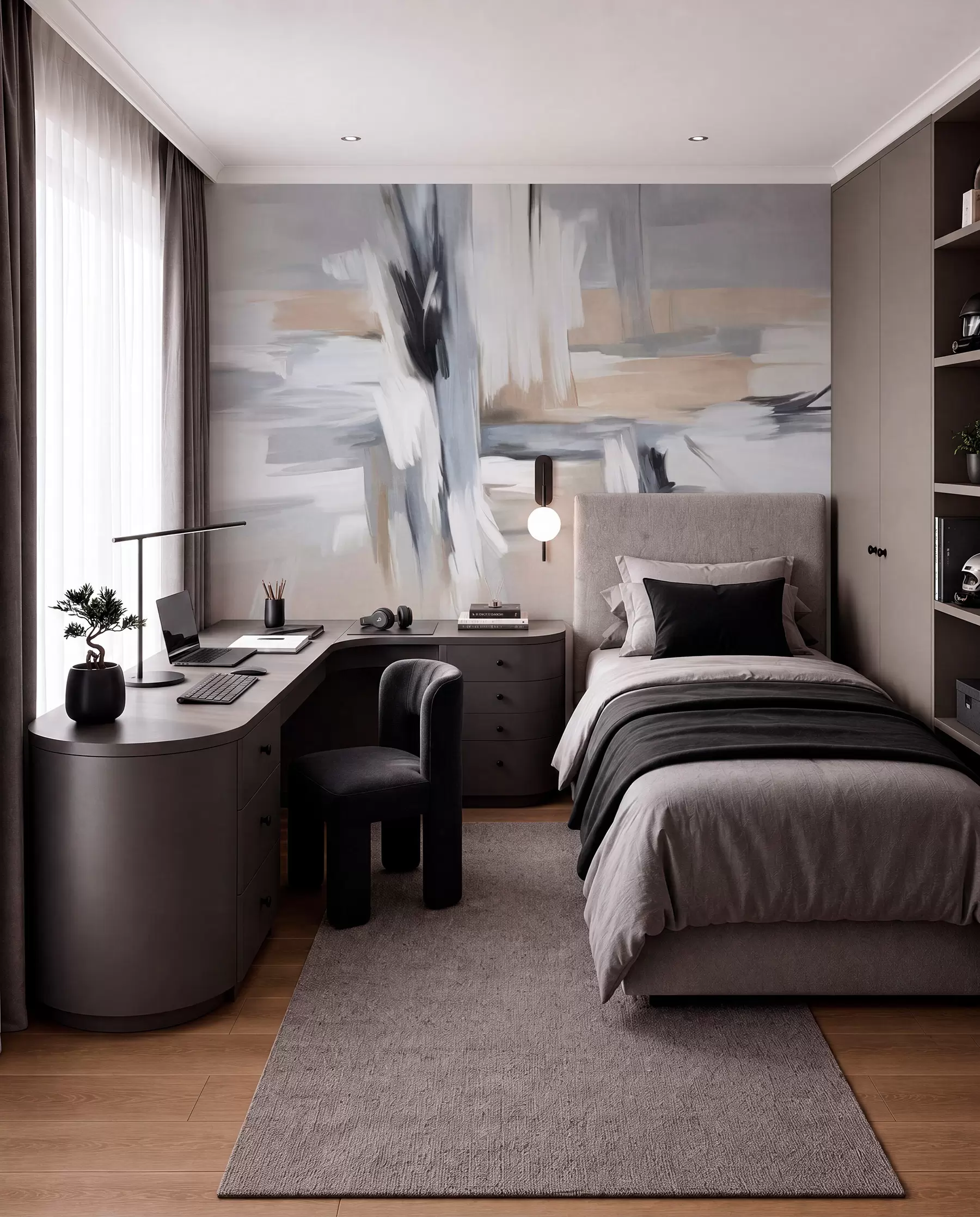 murales de pared Pinceladas neutras w09651