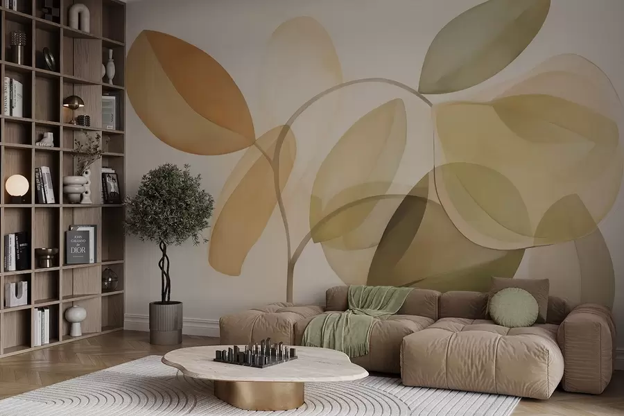 murales de pared Hoja abstracta imitación de pintura w05208