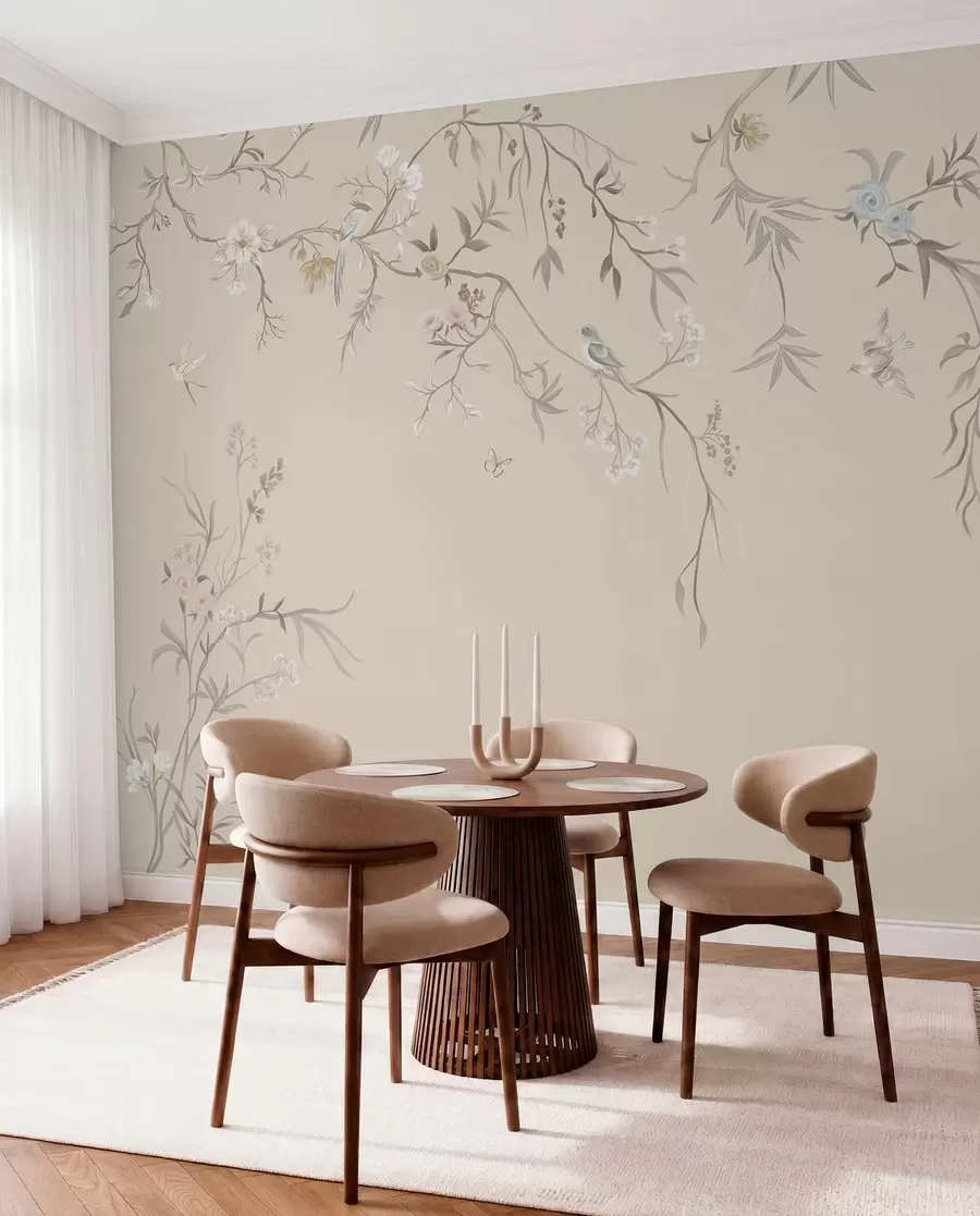 murales de pared Ramas y aves sobre arena w05127v2