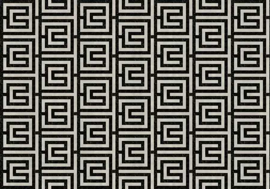 murales de pared Motivo geométrico repetitivo con motivos de líneas cuadradas. w05134