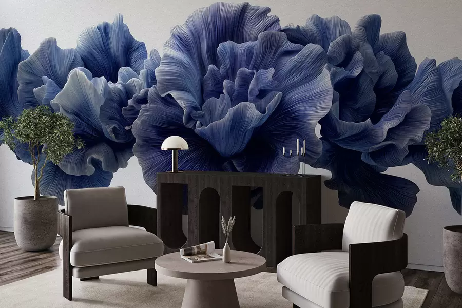 murales de pared Curvas lujosas de pétalos w05249