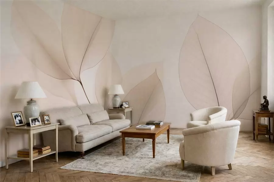 murales de pared Flor blanca con línea fina w05268