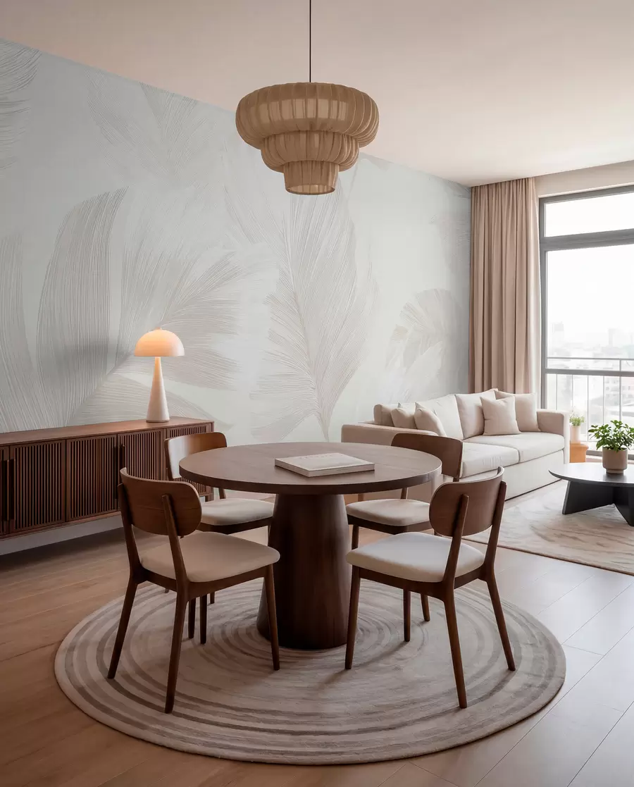 murales de pared Suaves plumas de color marfil en tonos beige lechoso. w09563