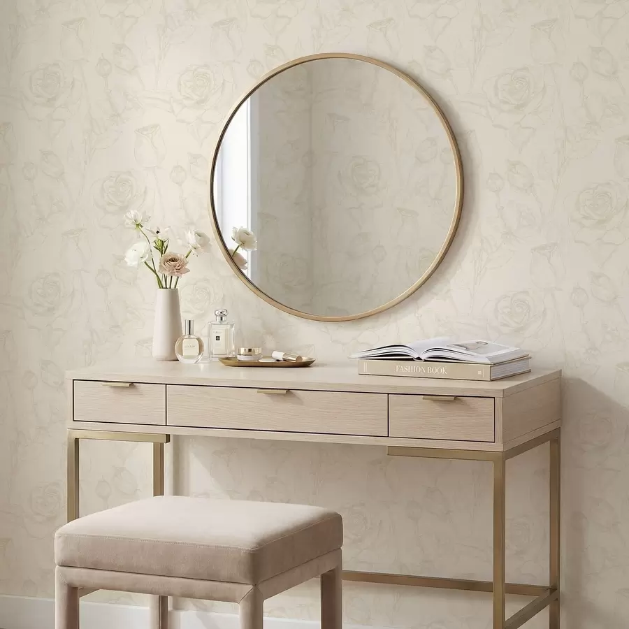 murales de pared Patrón de rosas claras sobre fondo beige a01124