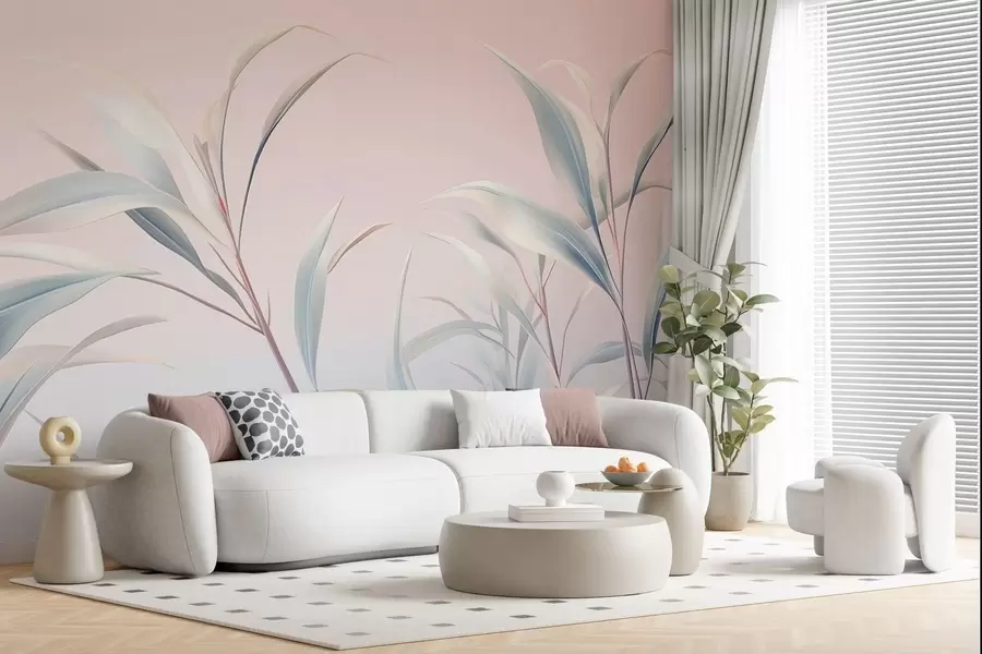 murales de pared La elegancia real de las hojas w05361