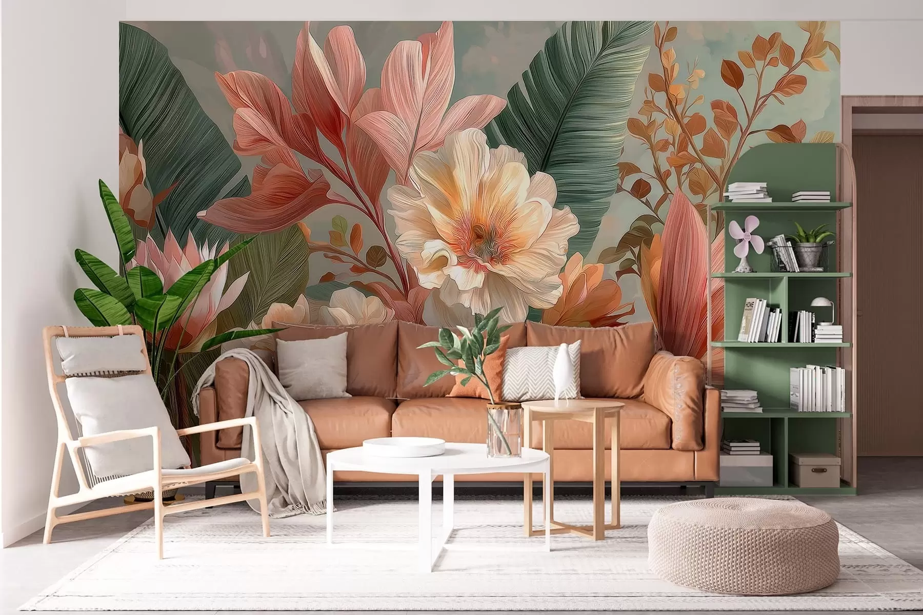 murales de pared Flores con hojas w05378