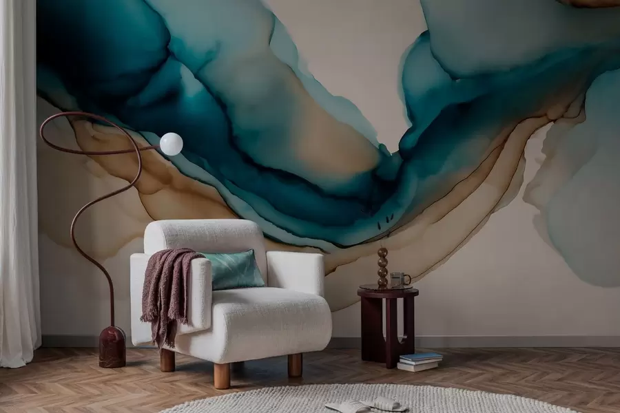 murales de pared textura abstracta al estilo de la tinta con alcohol w05238