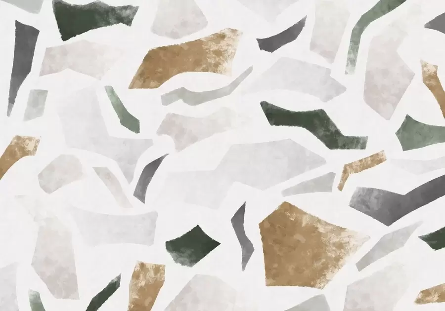 murales de pared Fragmentos abstractos con textura en tonos verdes y beige w05146
