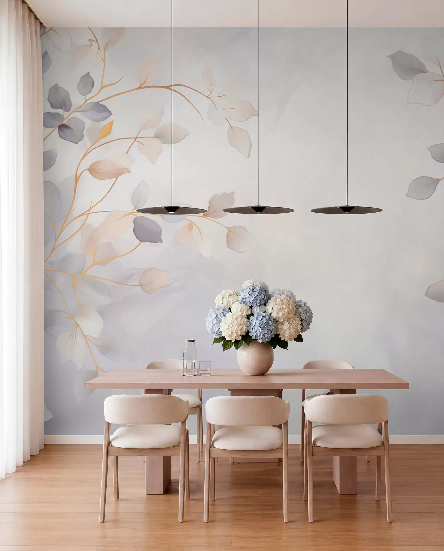 murales de pared Ramas pastel en la bruma w05296
