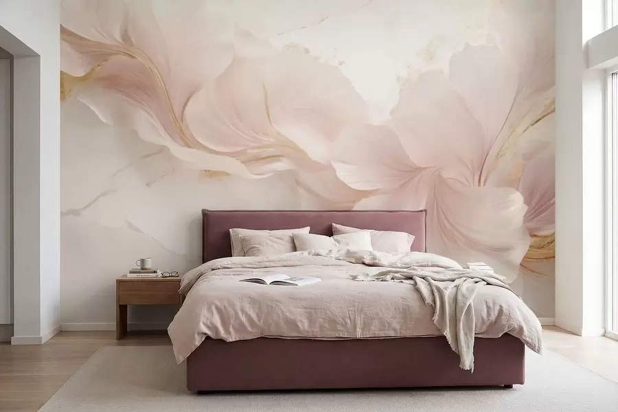 murales de pared Flores de color rosa pálido sobre un fondo claro w05357