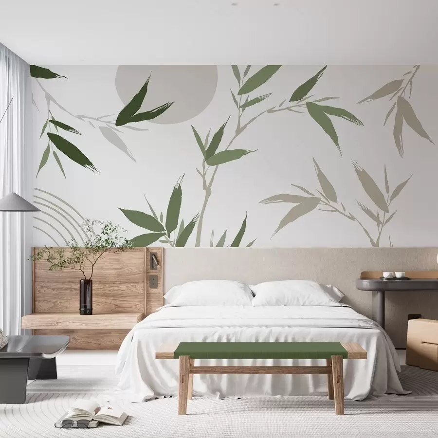 murales de pared Rama abstracta con hojas w05398v1