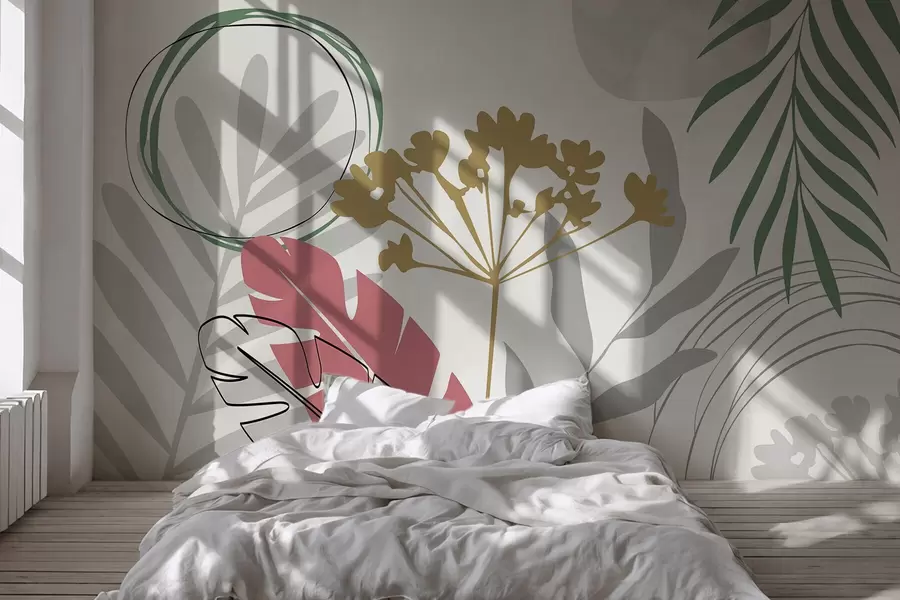 murales de pared Abstracción con plantas w05400v1