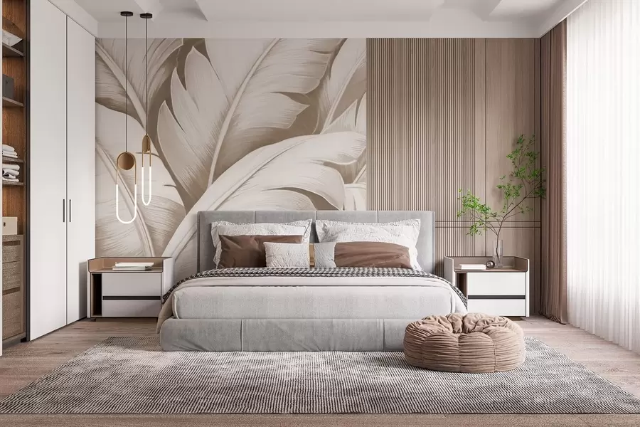 murales de pared Hojas grandes de plátano w04991