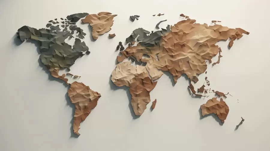 murales de pared Mapa del mundo abstracto c00011