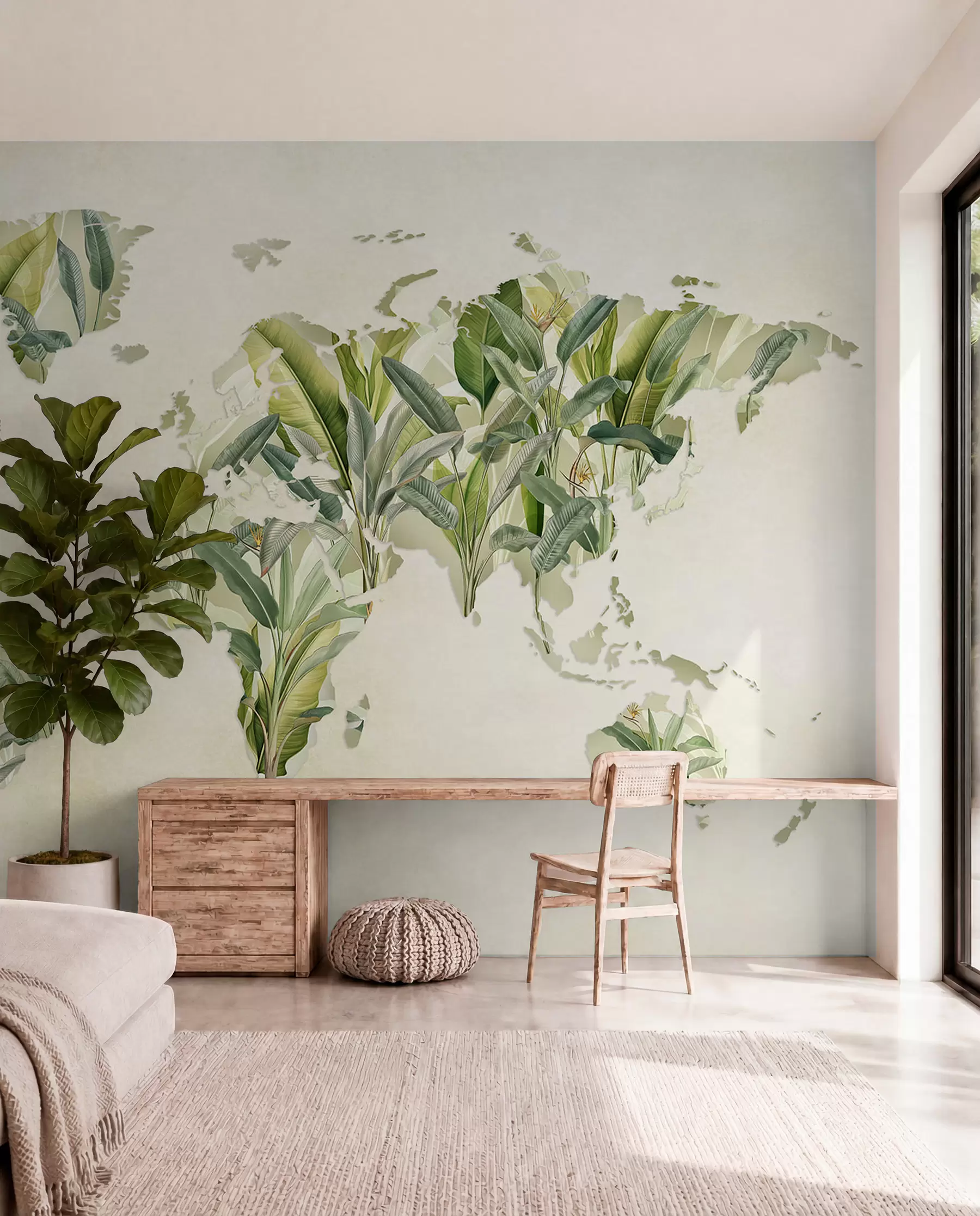 murales de pared Un mundo de hojas c00007