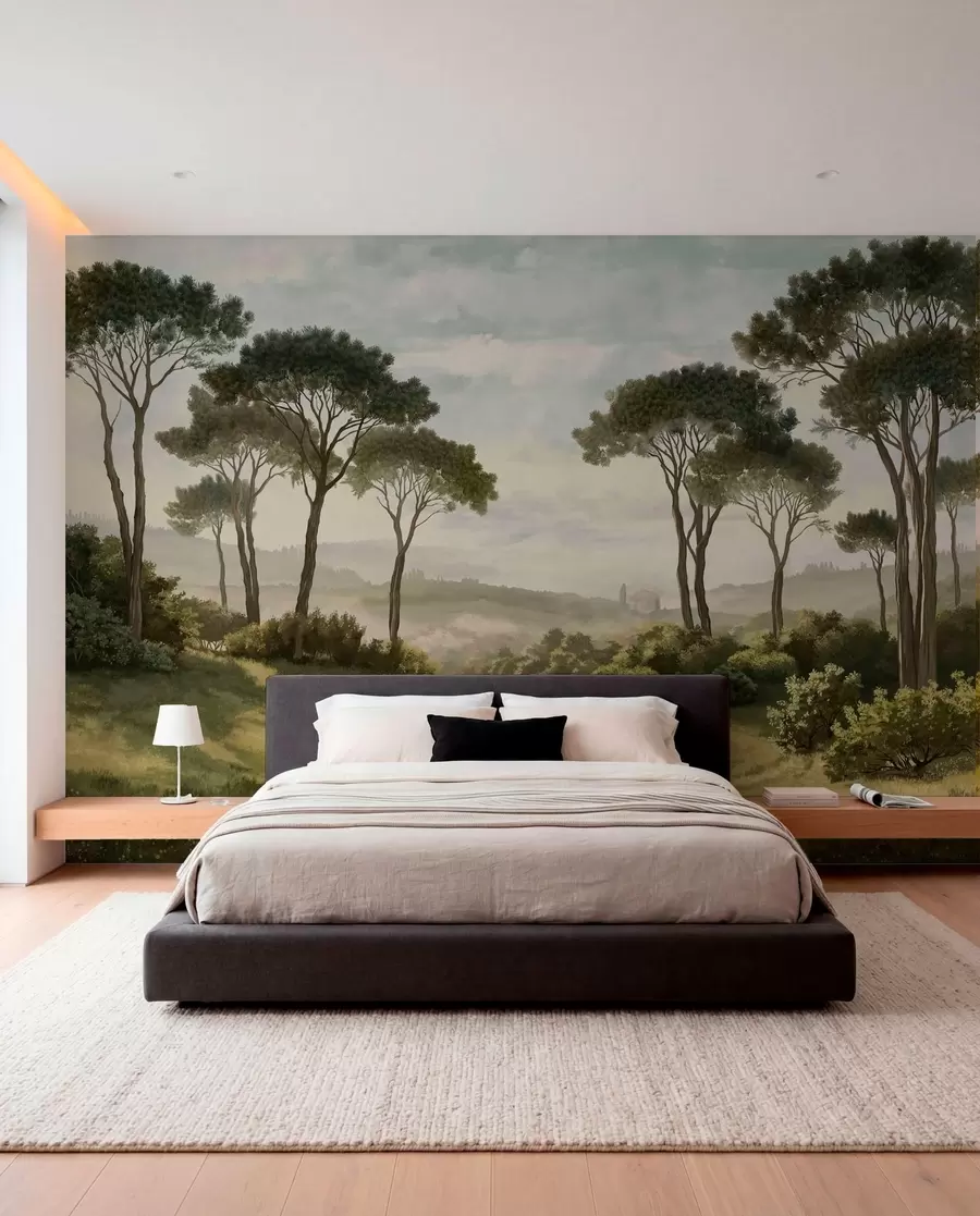 murales de pared Pinos bajo un cielo nublado w05122v1