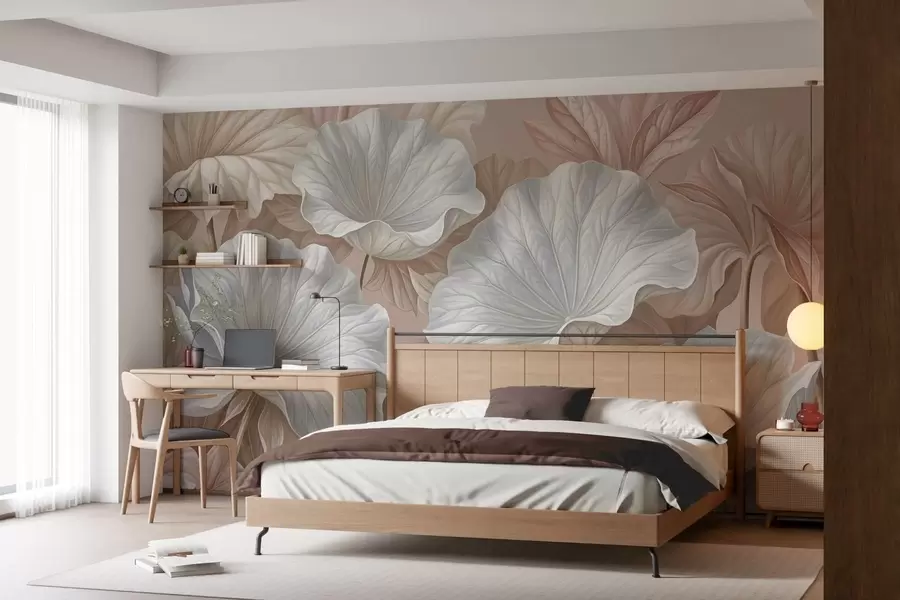 murales de pared Hojas grandes y lujosas w05493