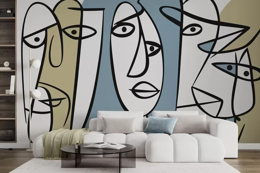murales de pared Caras abstractas w05504v1