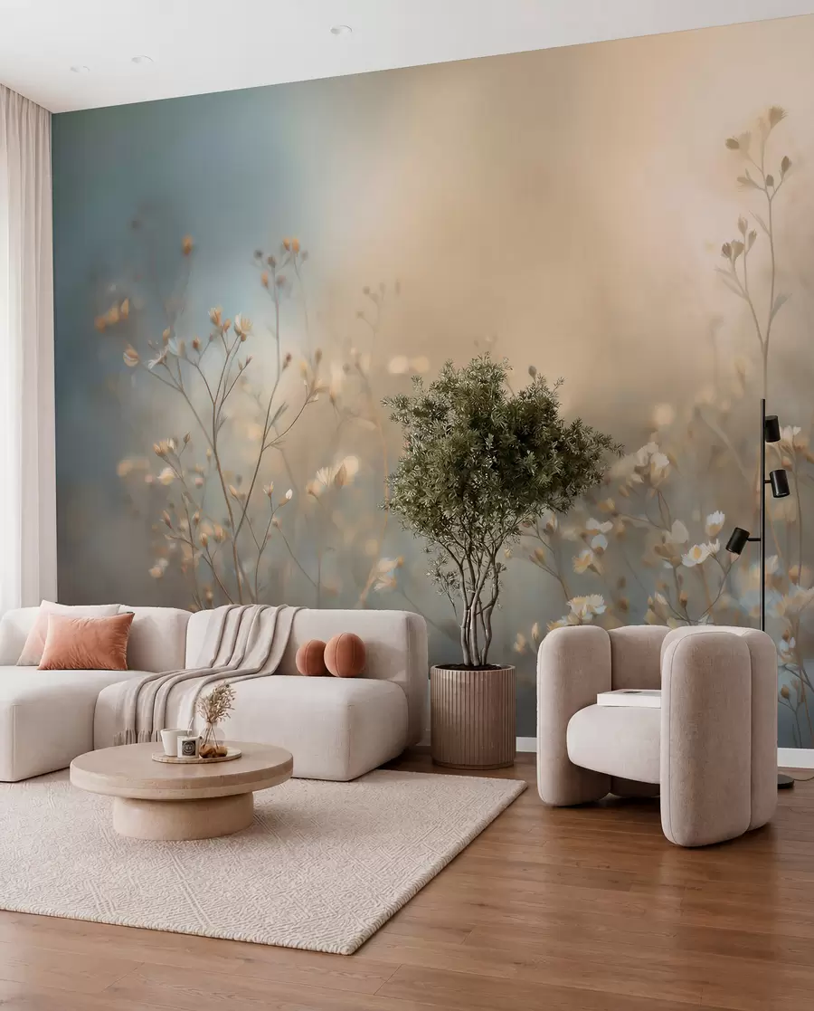 murales de pared Tallos de pradera al sol w05386