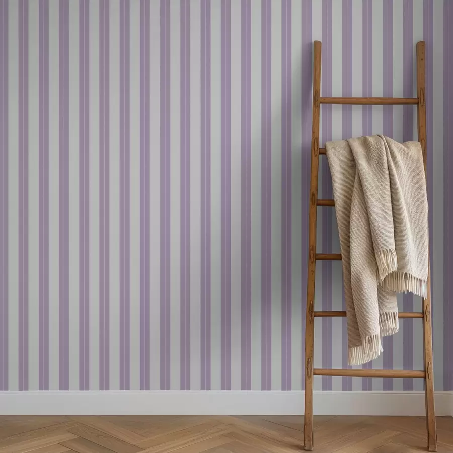 murales de pared Rayas verticales de color morado claro y gris a01181v3