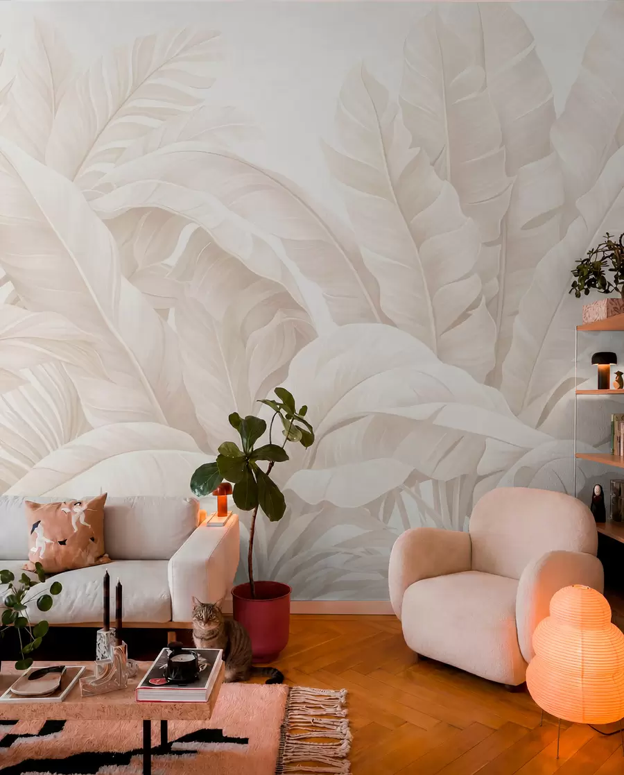 murales de pared Hojas tropicales vintage w05518