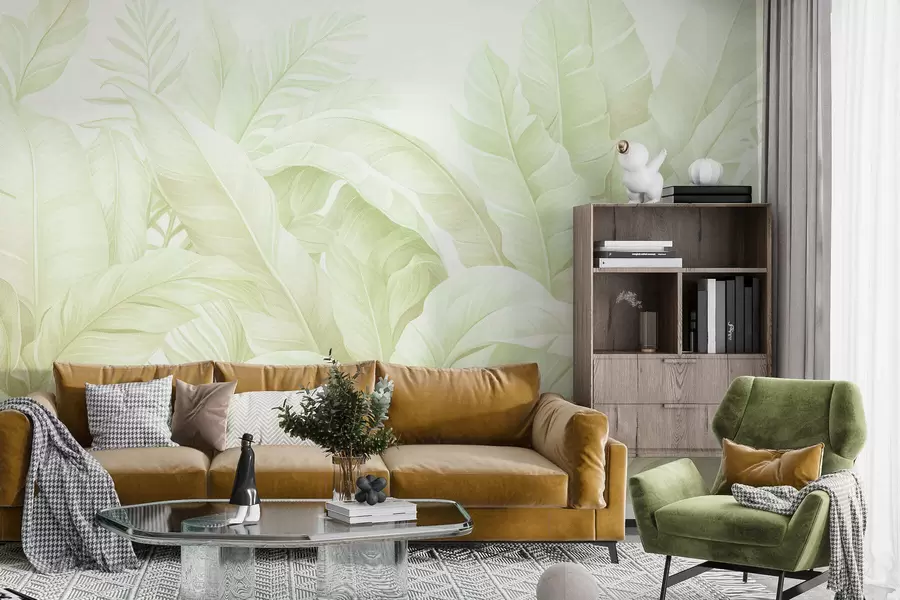 murales de pared Hojas tropicales vintage w05518v1