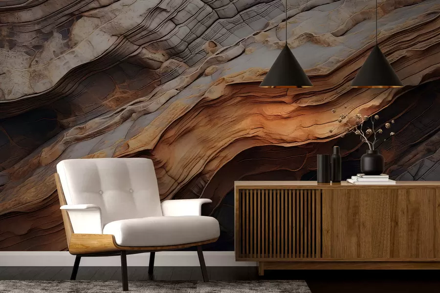 murales de pared Textura de madera oscura y intensa w05520