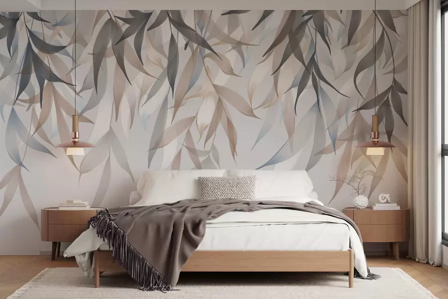 murales de pared Hojas largas que cuelgan w05523