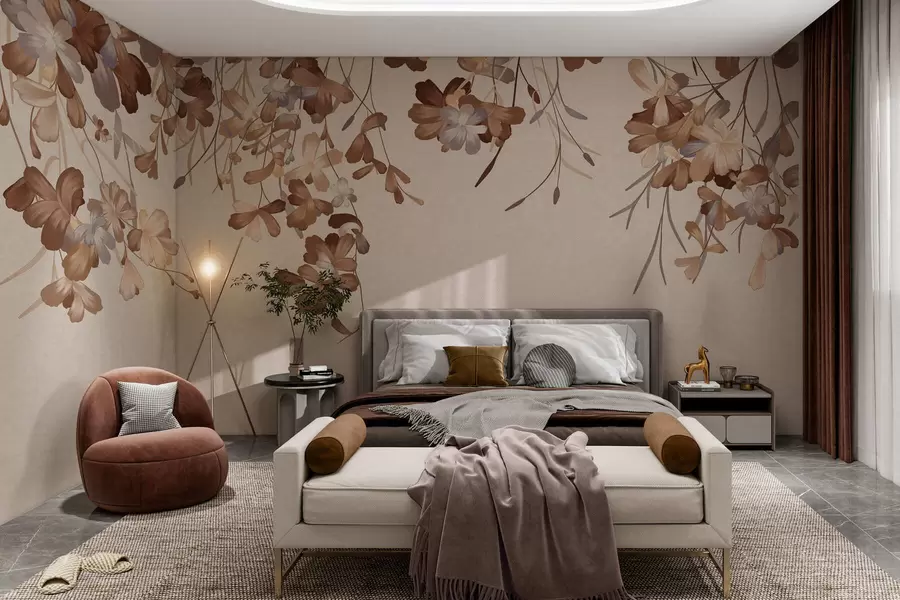 murales de pared Hojas colgadas en la pared w05530