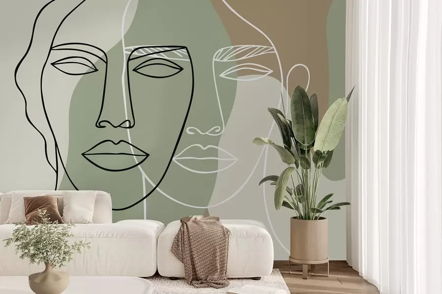 murales de pared Caras abstractas w05550