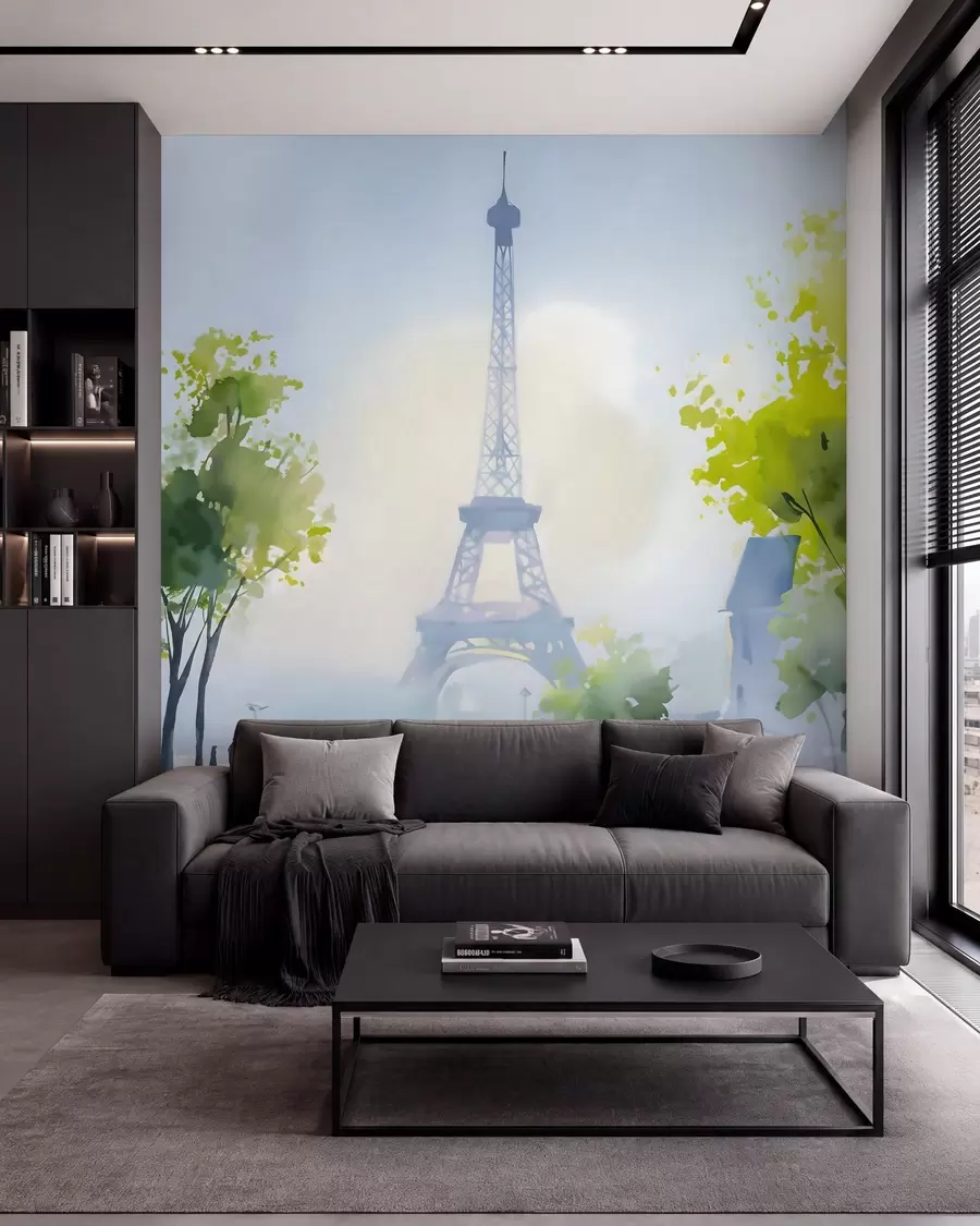 murales de pared París, un paisaje urbano en acuarela pintado «à la prima» w05566