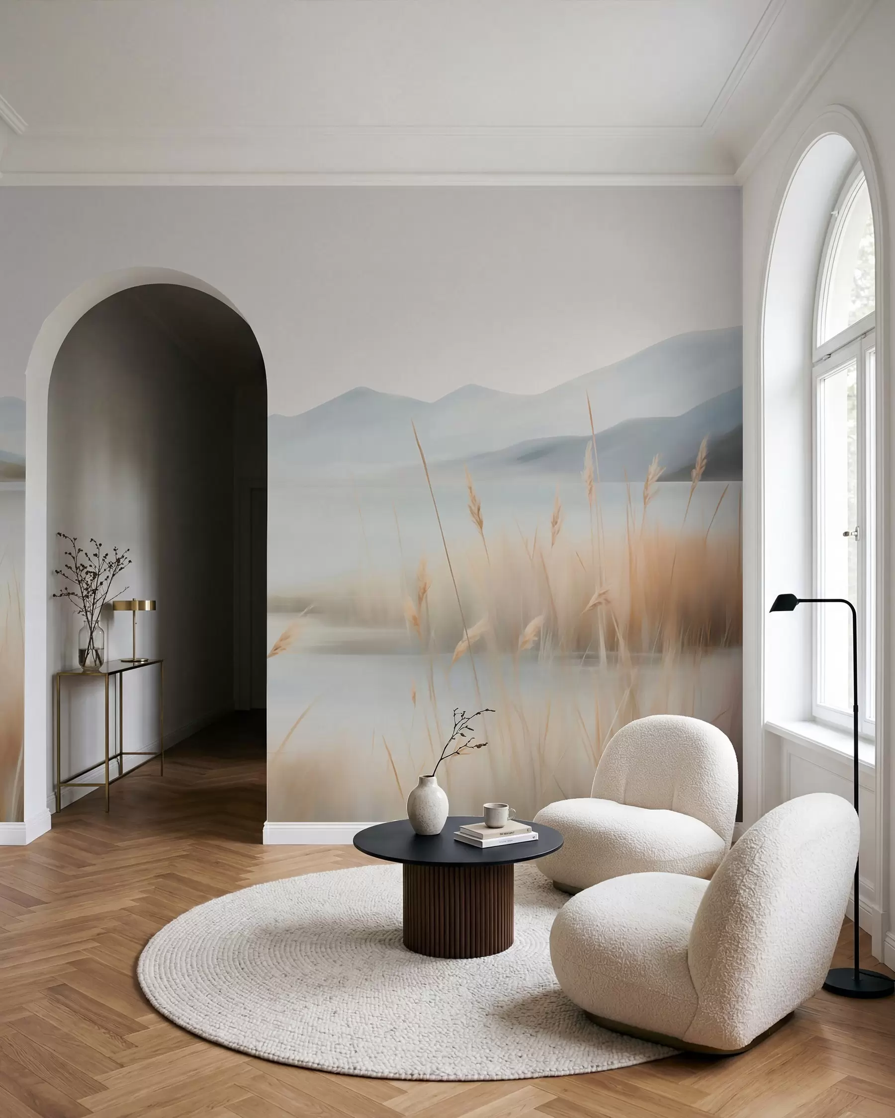 murales de pared Lago en acuarela tenue w05584