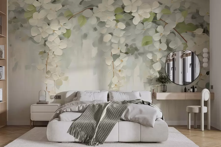 murales de pared Cuadro abstracto con flores colgantes w05641