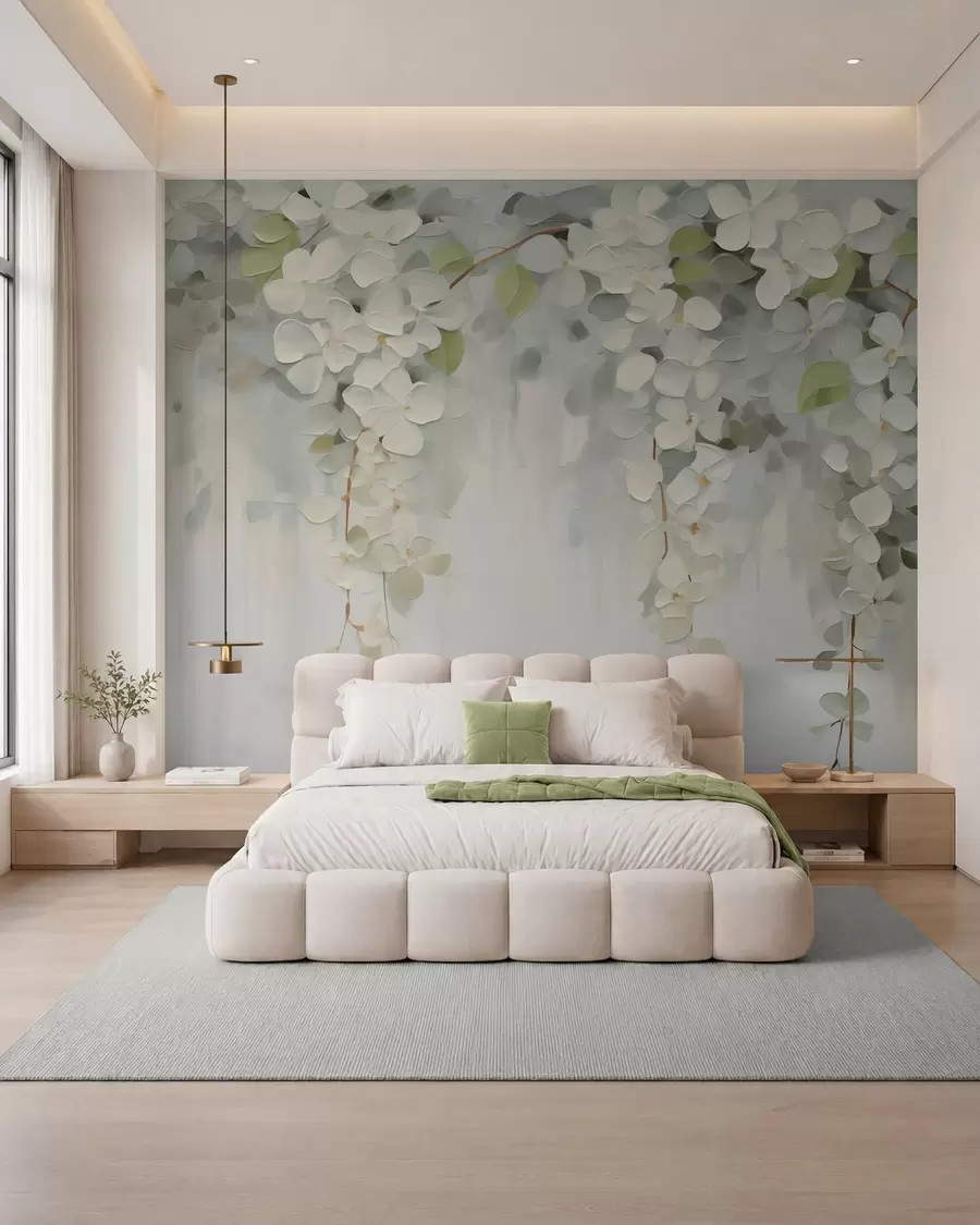 murales de pared Cuadro abstracto con flores colgantes w05641