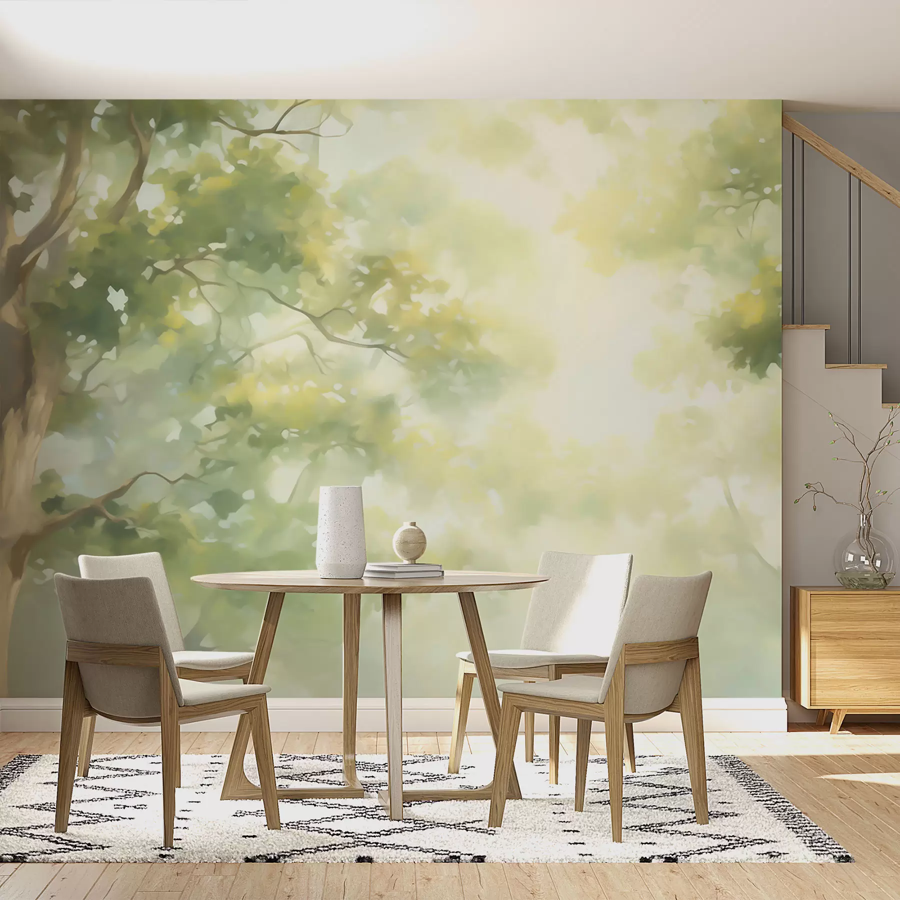 murales de pared Pintura abstracta que imita las ramas de un árbol w05588