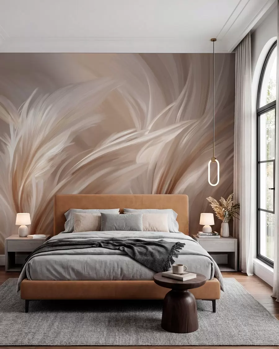 murales de pared Plumas en luz cálida w05658