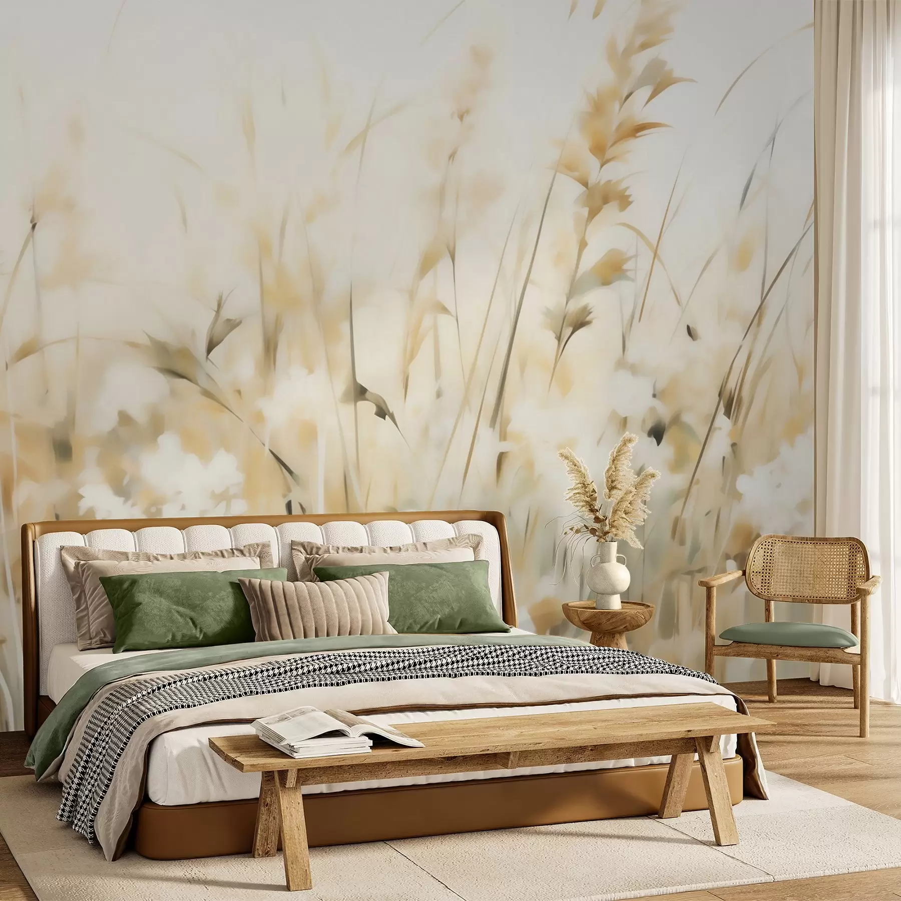 murales de pared Imitación pictórica de hierbas abstractas w05669