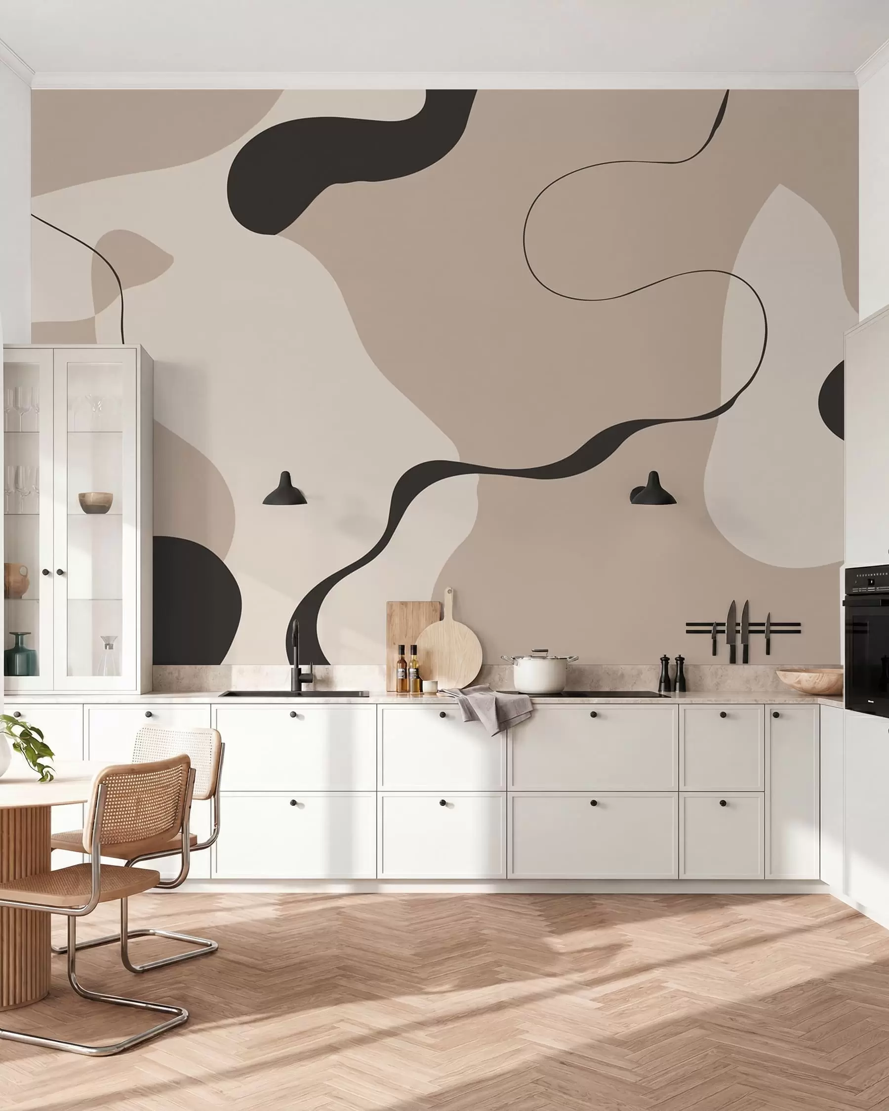 murales de pared Curvas marcadas sobre arena w05654