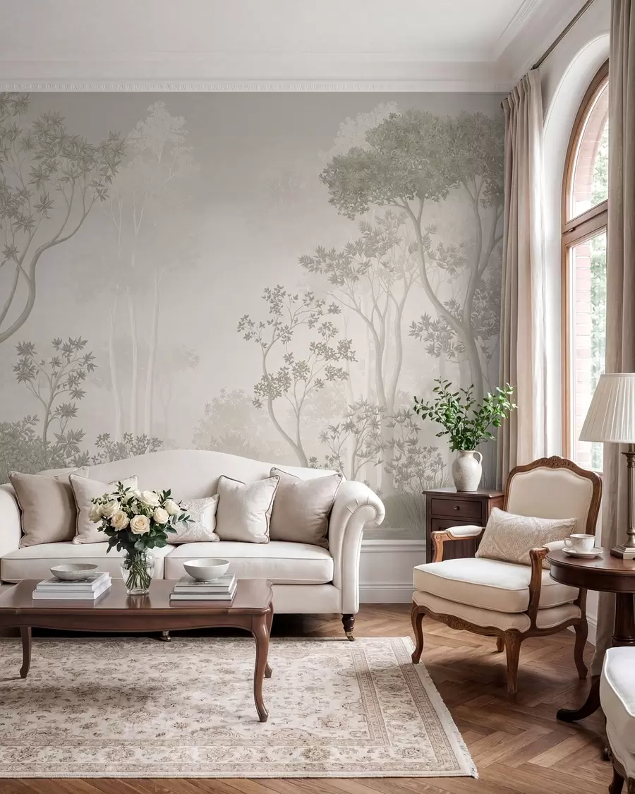 murales de pared Bosque esbelto en lino w05700v1