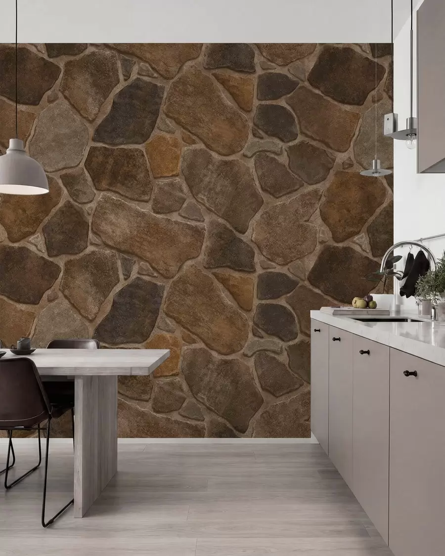 murales de pared Motivo de piedra natural en tonos cálidos w05691