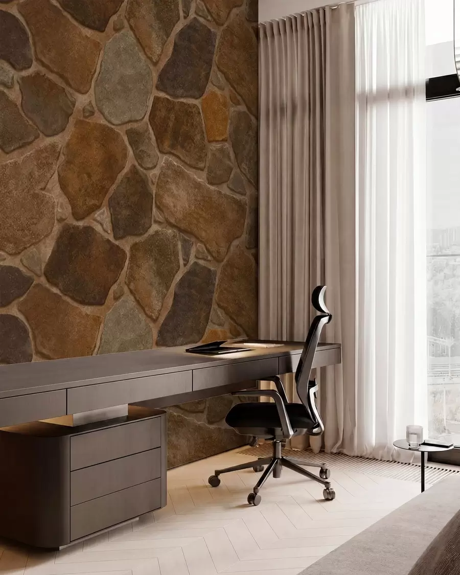 murales de pared Motivo de piedra natural en tonos cálidos w05691