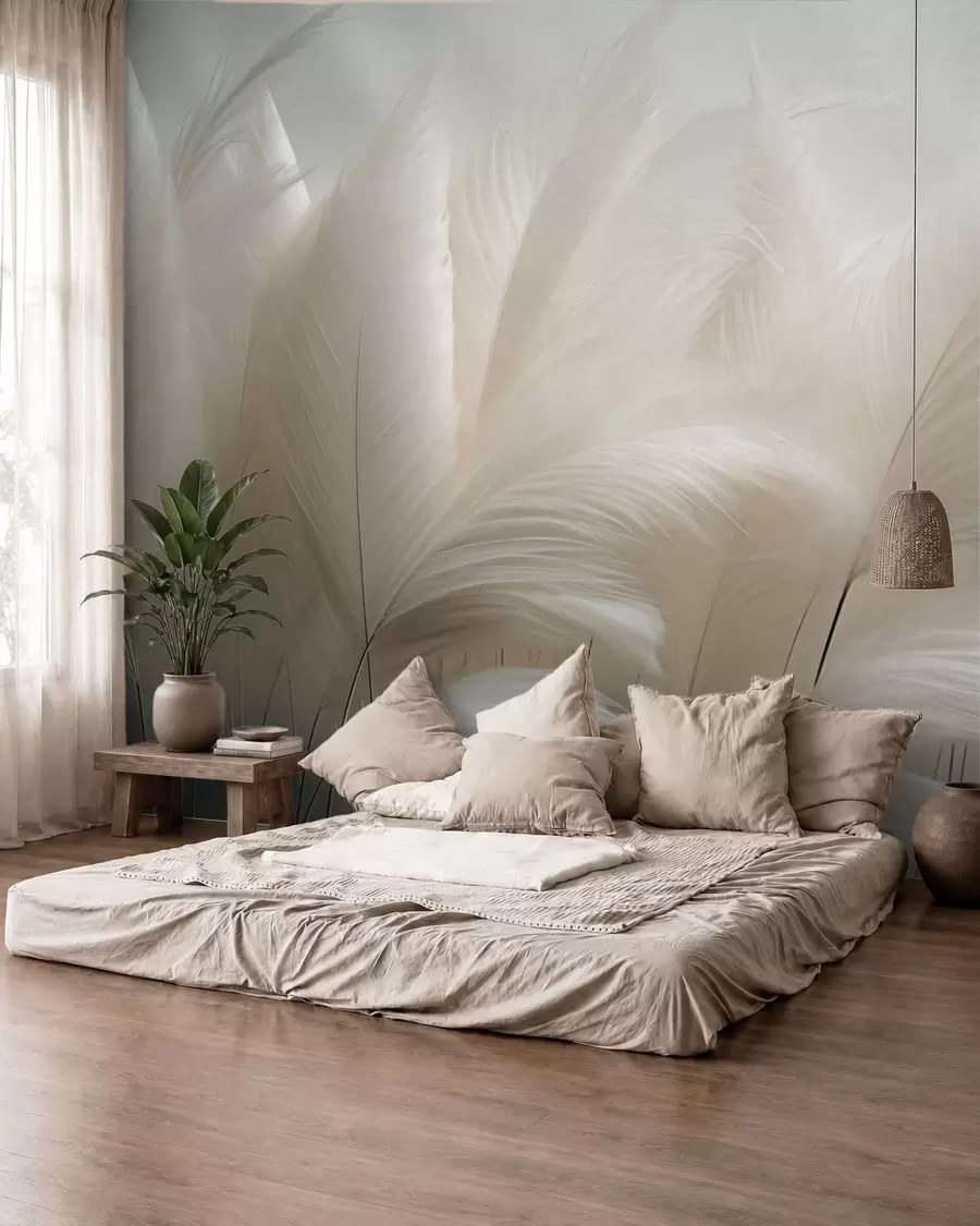 murales de pared Delicadas ondulaciones de la hierba de la pampa w05717