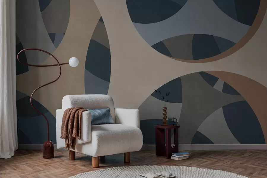 murales de pared abstracción textural contemporánea en tonos azules y beige w05751