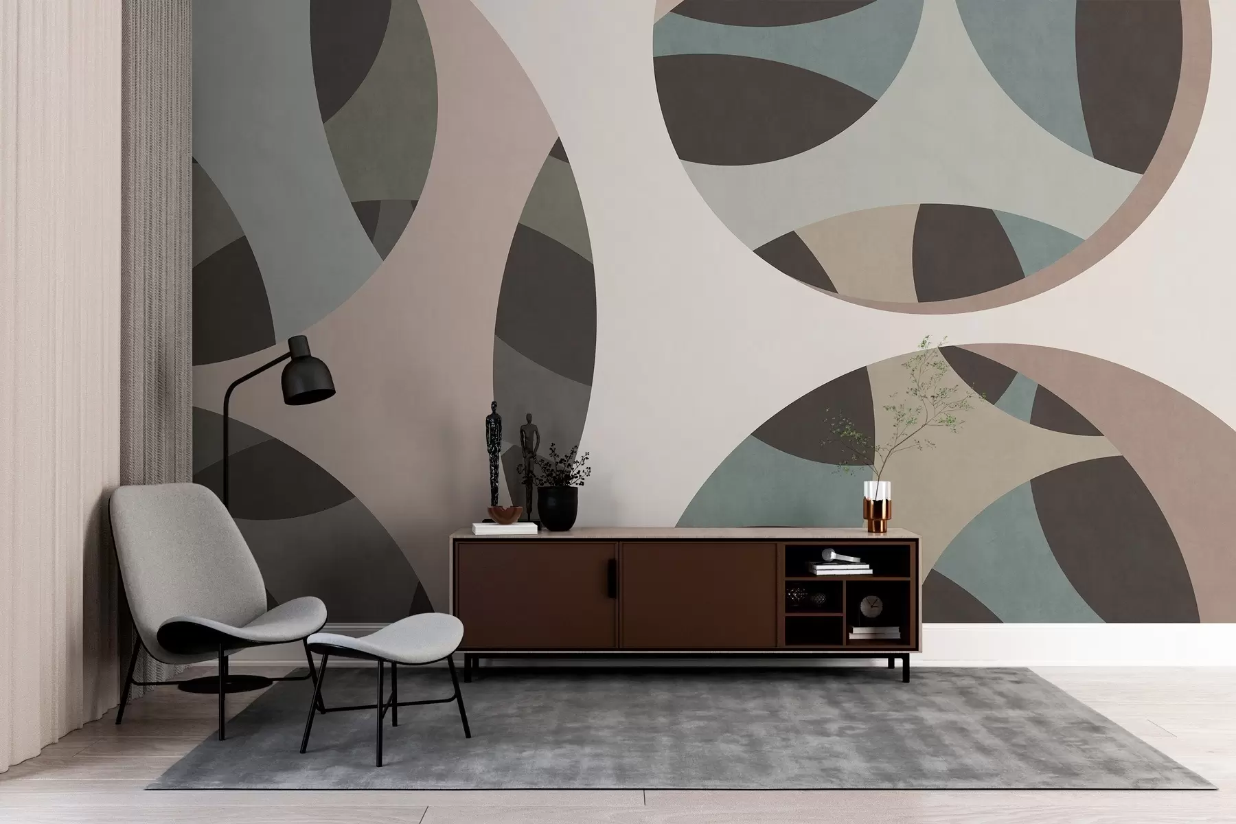 murales de pared abstracción textural contemporánea en tonos beige y naturales w05751v1