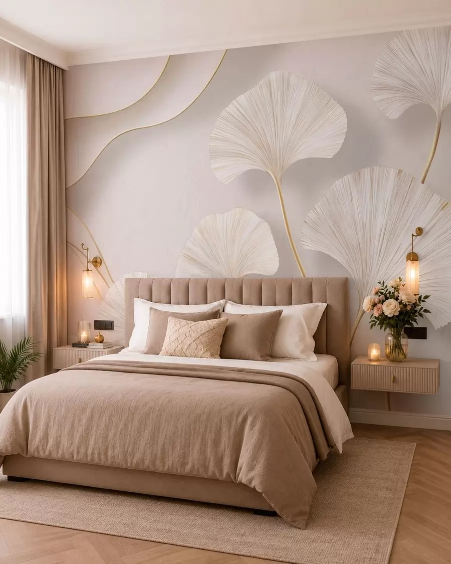 murales de pared Ginkgo marfil w05734
