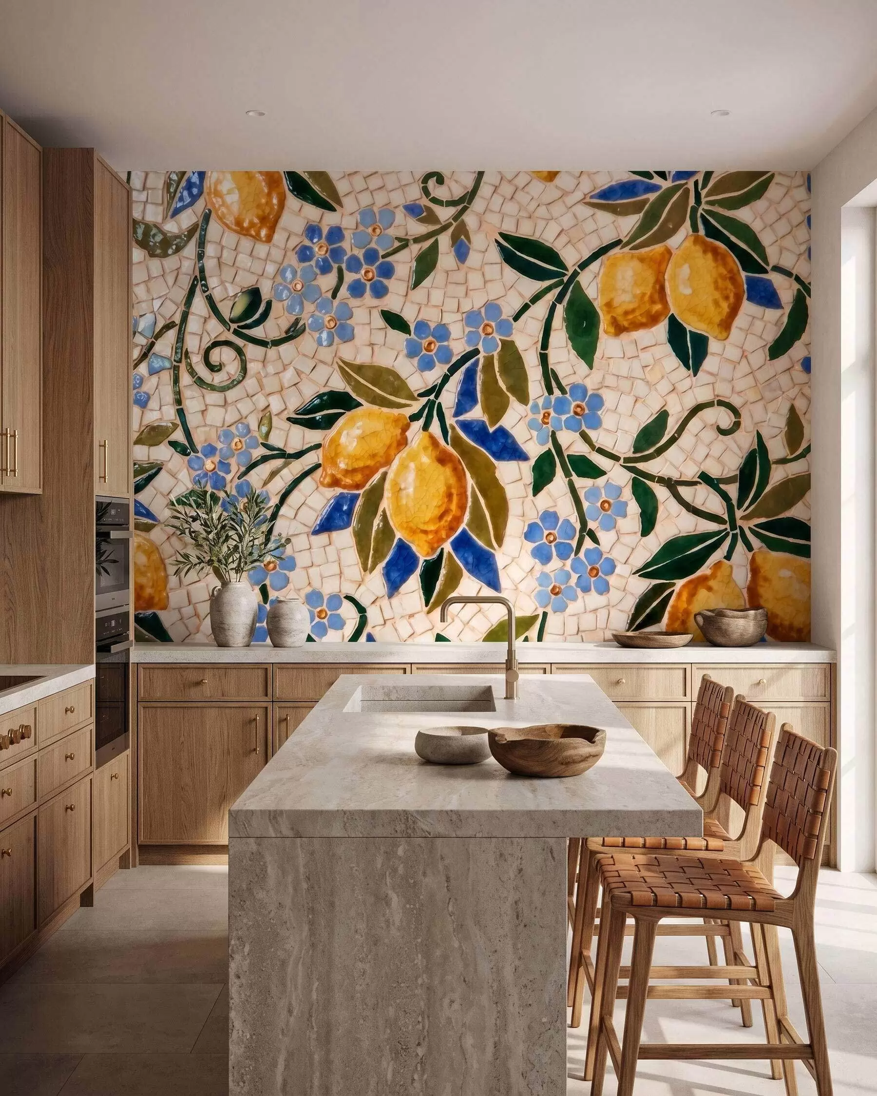 murales de pared Mosaico de limones w09948