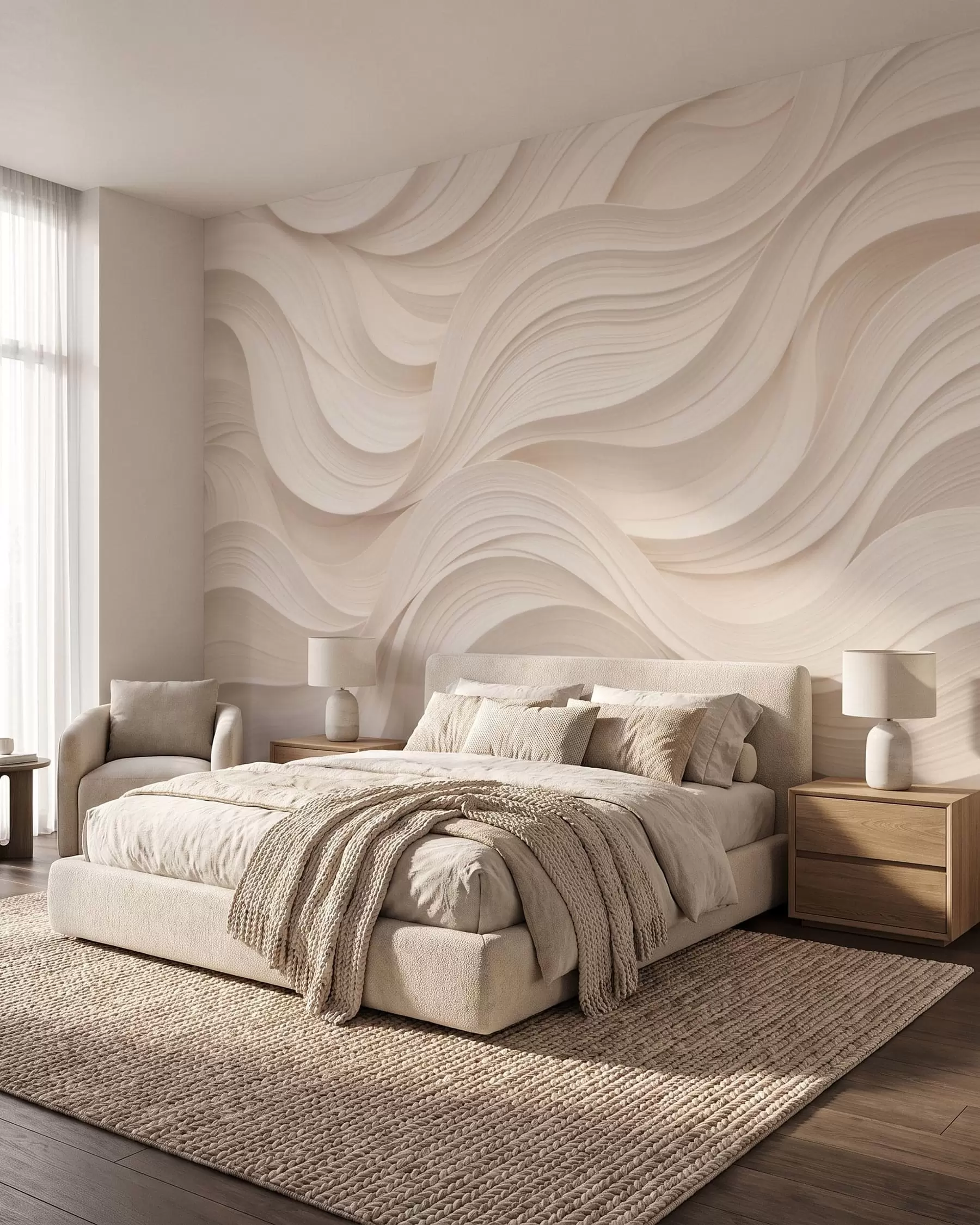 murales de pared Olas en rosa empolvado w09957