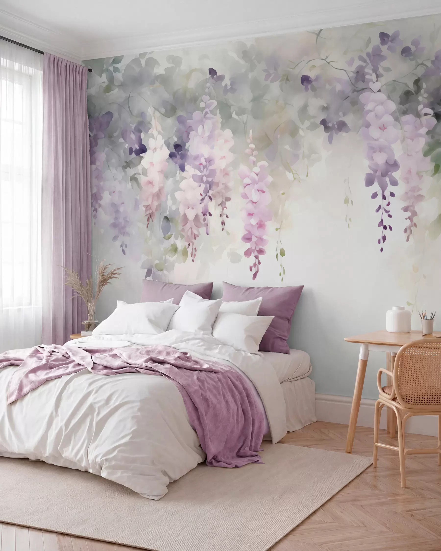 murales de pared Glicinia color perla w05795